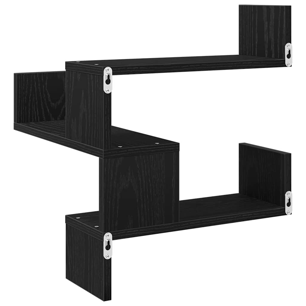 Wandregal Wandhalterung 2 Stk. Schwarz Eichen-Optik – Bild 7