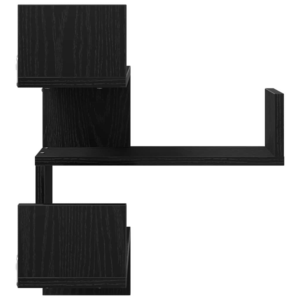 Wandregal Wandhalterung 2 Stk. Schwarz Eichen-Optik – Bild 6