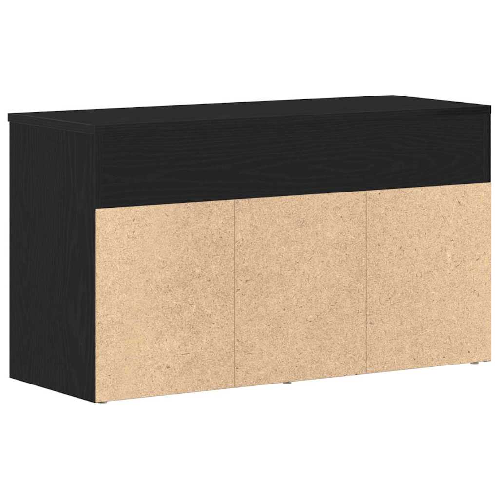 Schuhbank 80 x 30 x 45 cm Holzwerkstoff Schwarz Eichen-Optik – Bild 6
