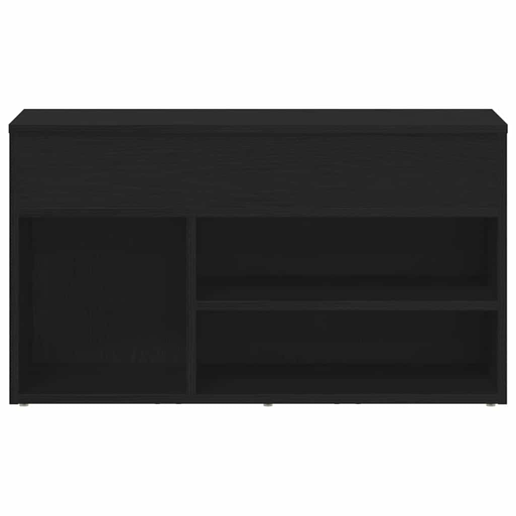 Schuhbank 80 x 30 x 45 cm Holzwerkstoff Schwarz Eichen-Optik – Bild 7