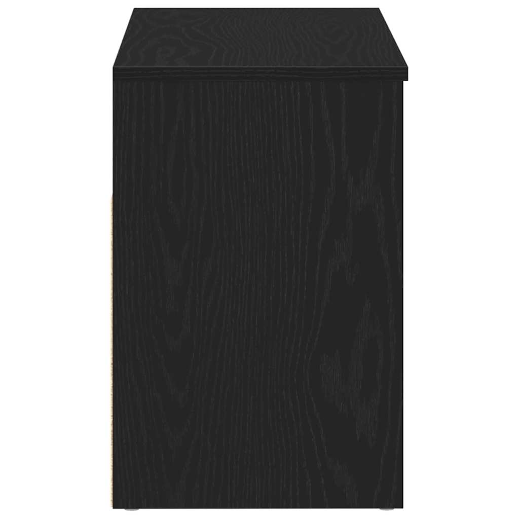 Schuhbank 80 x 30 x 45 cm Holzwerkstoff Schwarz Eichen-Optik – Bild 8