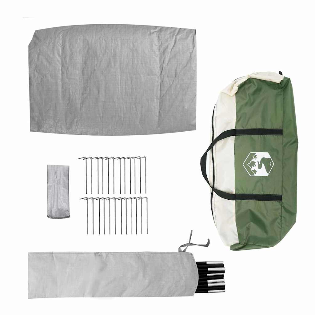 Kuppelzelt 4 Personen 308 x 268 x 130 cm Wasserdicht Grün Taft – Bild 10