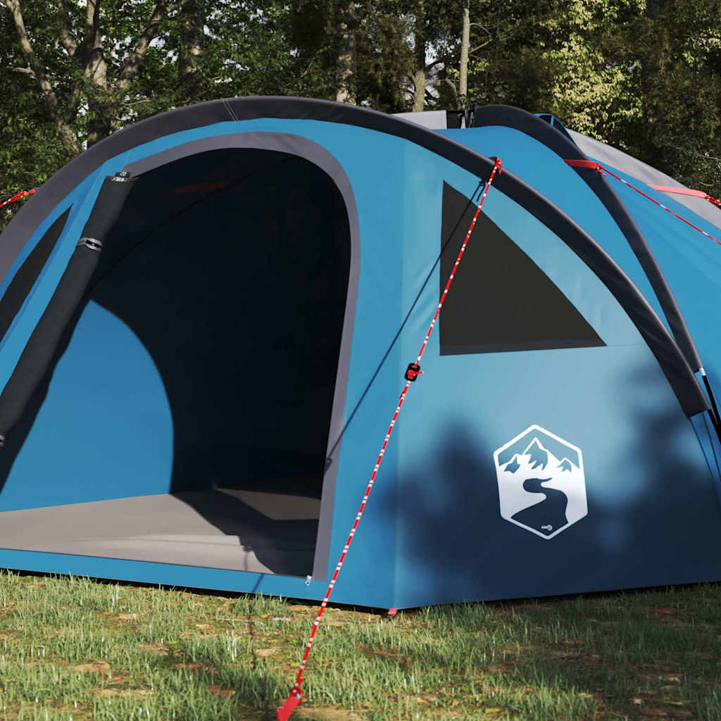 Kuppelzelt 4 Personen 308 x 268 x 130 cm Wasserdicht Blau Taft – Bild 3