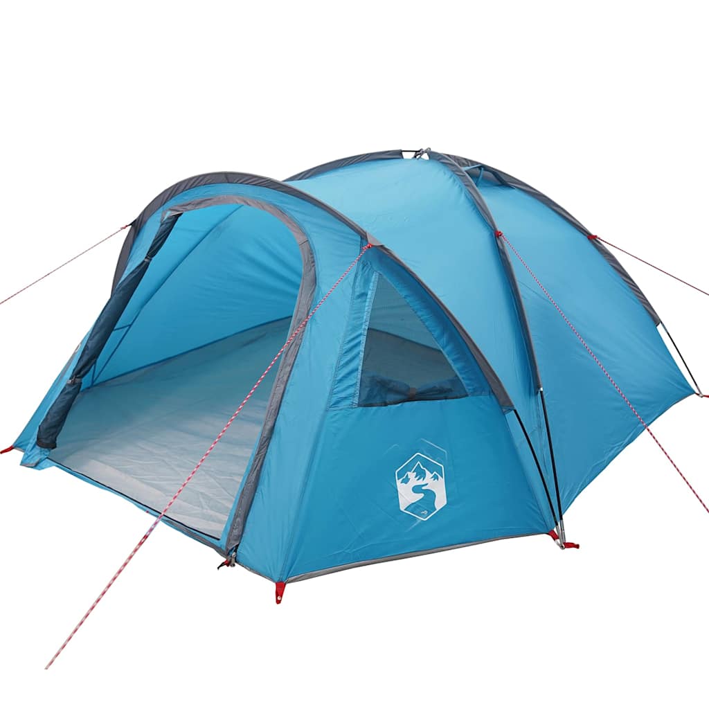 Kuppelzelt 4 Personen 308 x 268 x 130 cm Wasserdicht Blau Taft – Bild 2