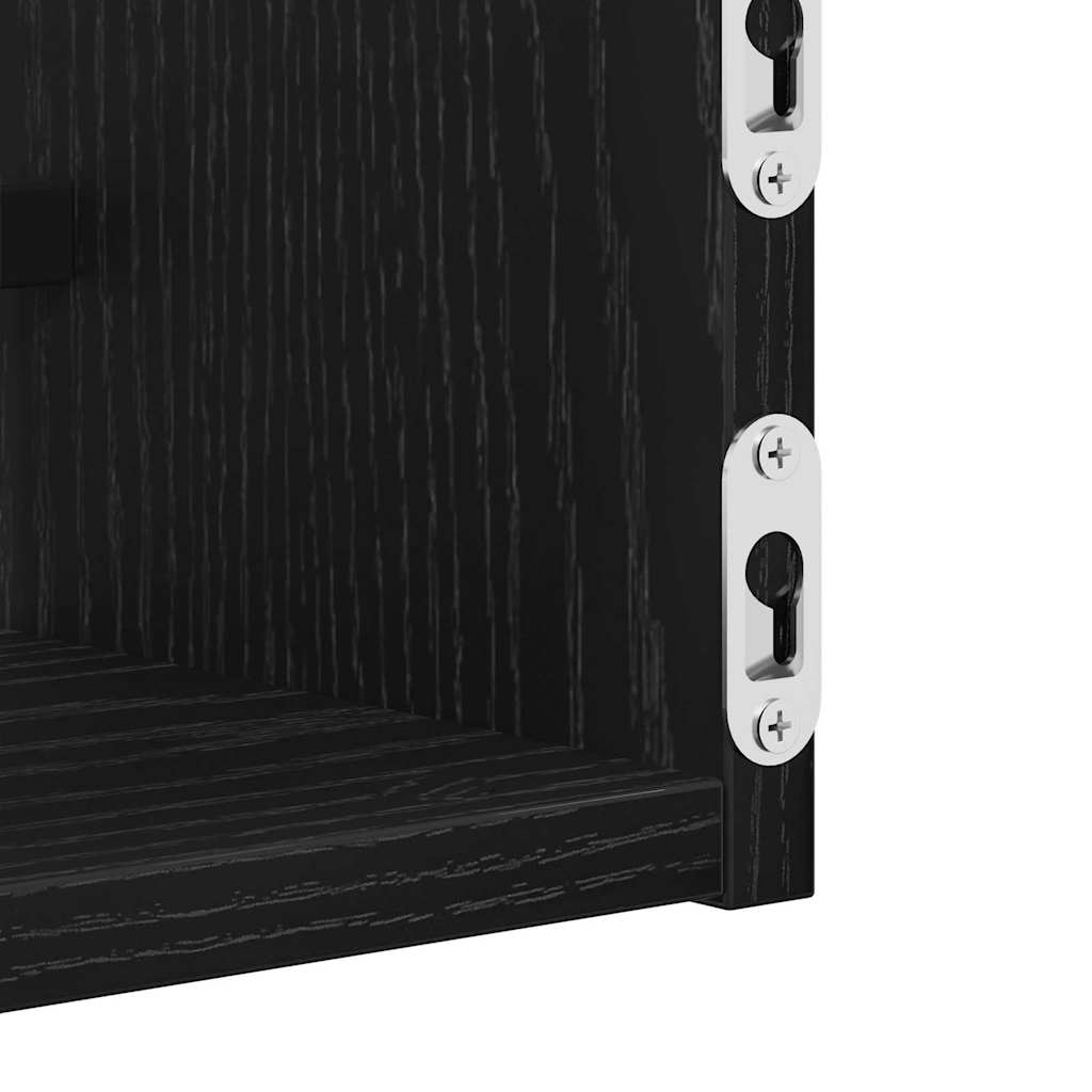 Wandregal Wandhalterung 2 Stk. Schwarz Eichen-Optik – Bild 7