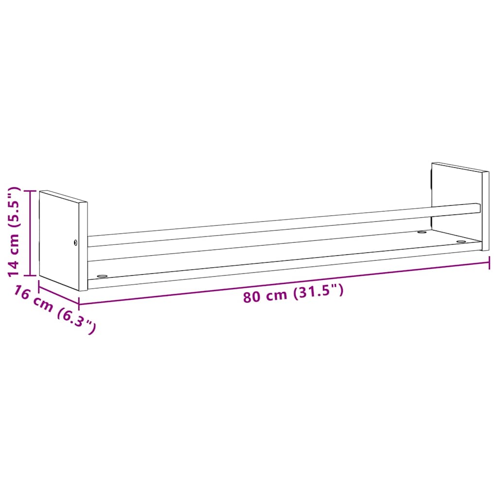 Wandregal Wandhalterung 2 Stk. Schwarz Eichen-Optik – Bild 9