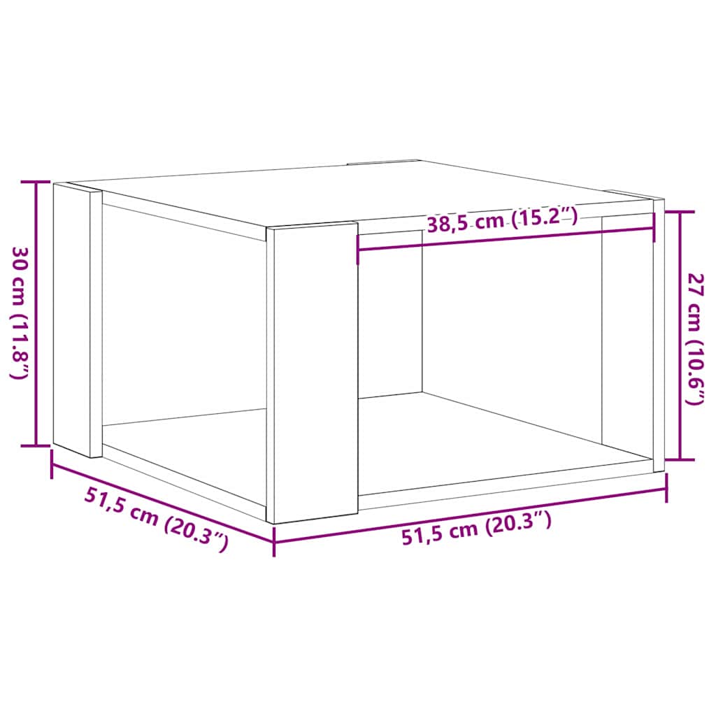 Couchtisch Altholz 51,5 x 51,5 x 30 cm Holzwerkstoff – Bild 10