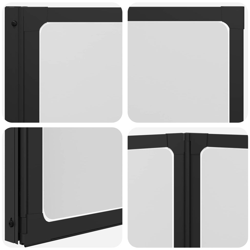 Duschwand Schwarz 120 x 2 x 117 cm Aluminium und PP – Bild 10