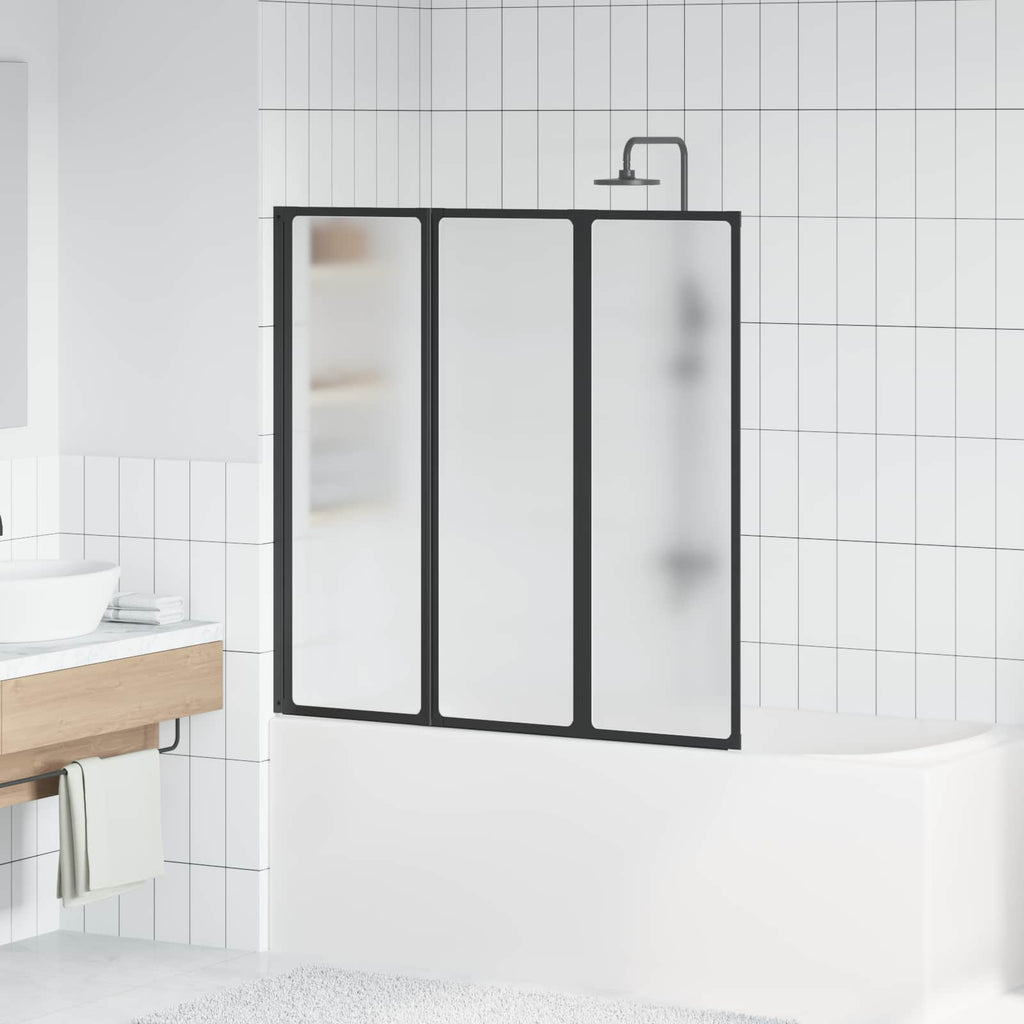 Duschwand Schwarz 120 x 2 x 117 cm Aluminium und PP
