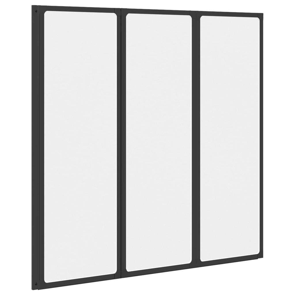 Duschwand Schwarz 120 x 2 x 117 cm Aluminium und PP – Bild 2