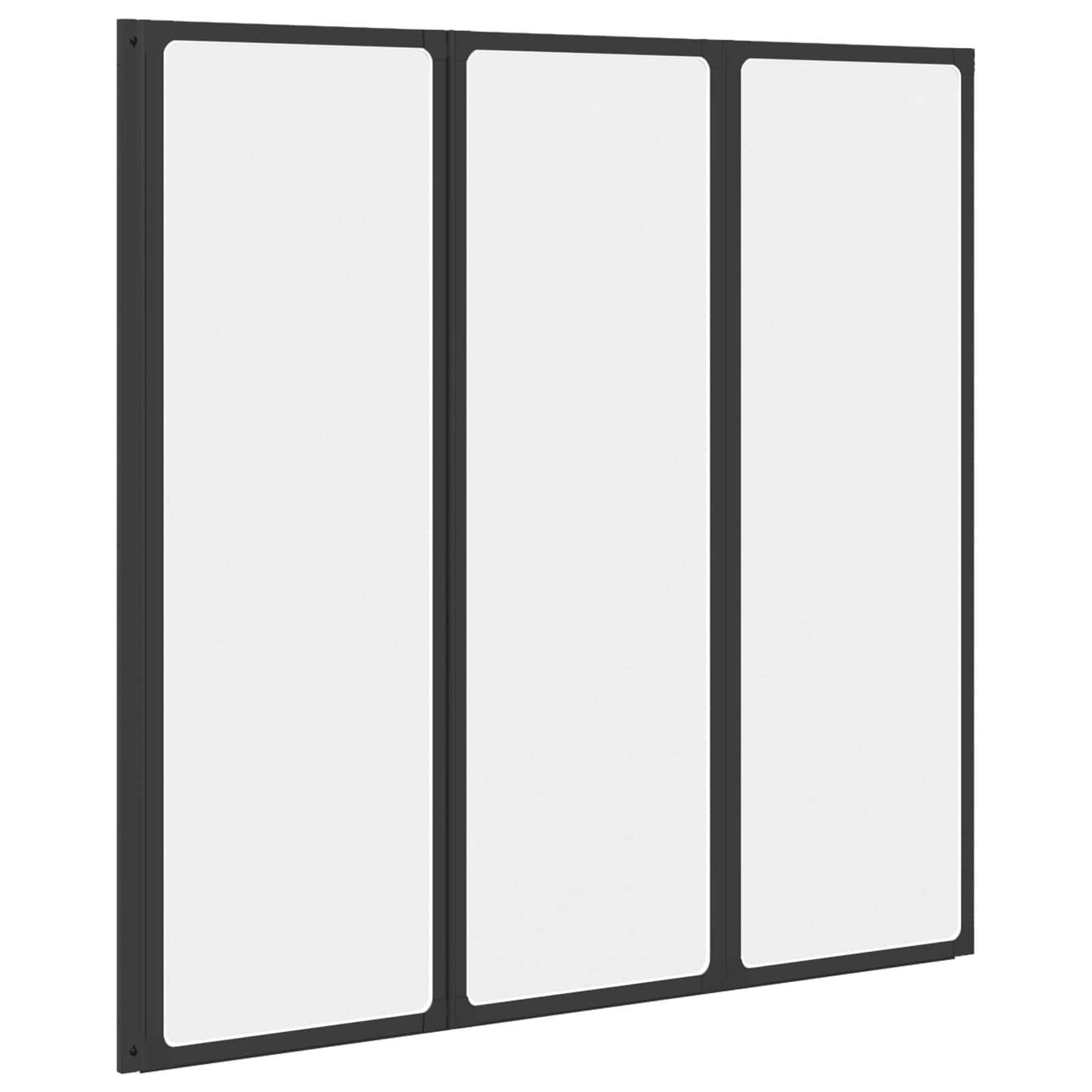 Duschwand Schwarz 120 x 2 x 117 cm Aluminium und PP – Bild 2