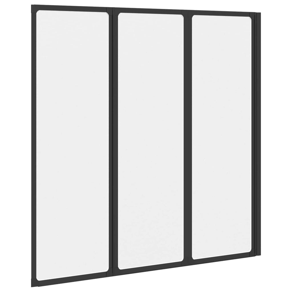 Duschwand Schwarz 120 x 2 x 117 cm Aluminium und PP – Bild 9