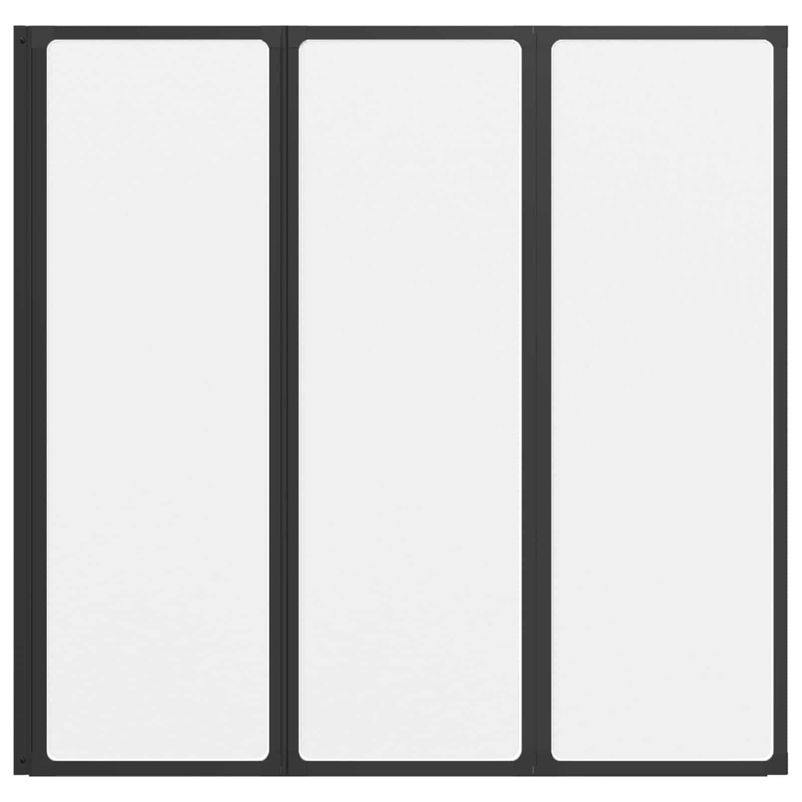 Duschwand Schwarz 120 x 2 x 117 cm Aluminium und PP – Bild 7