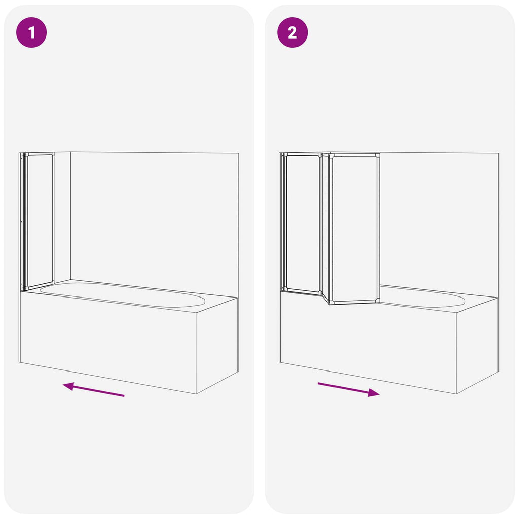 Duschwand Schwarz 120 x 2 x 117 cm Aluminium und PP – Bild 11
