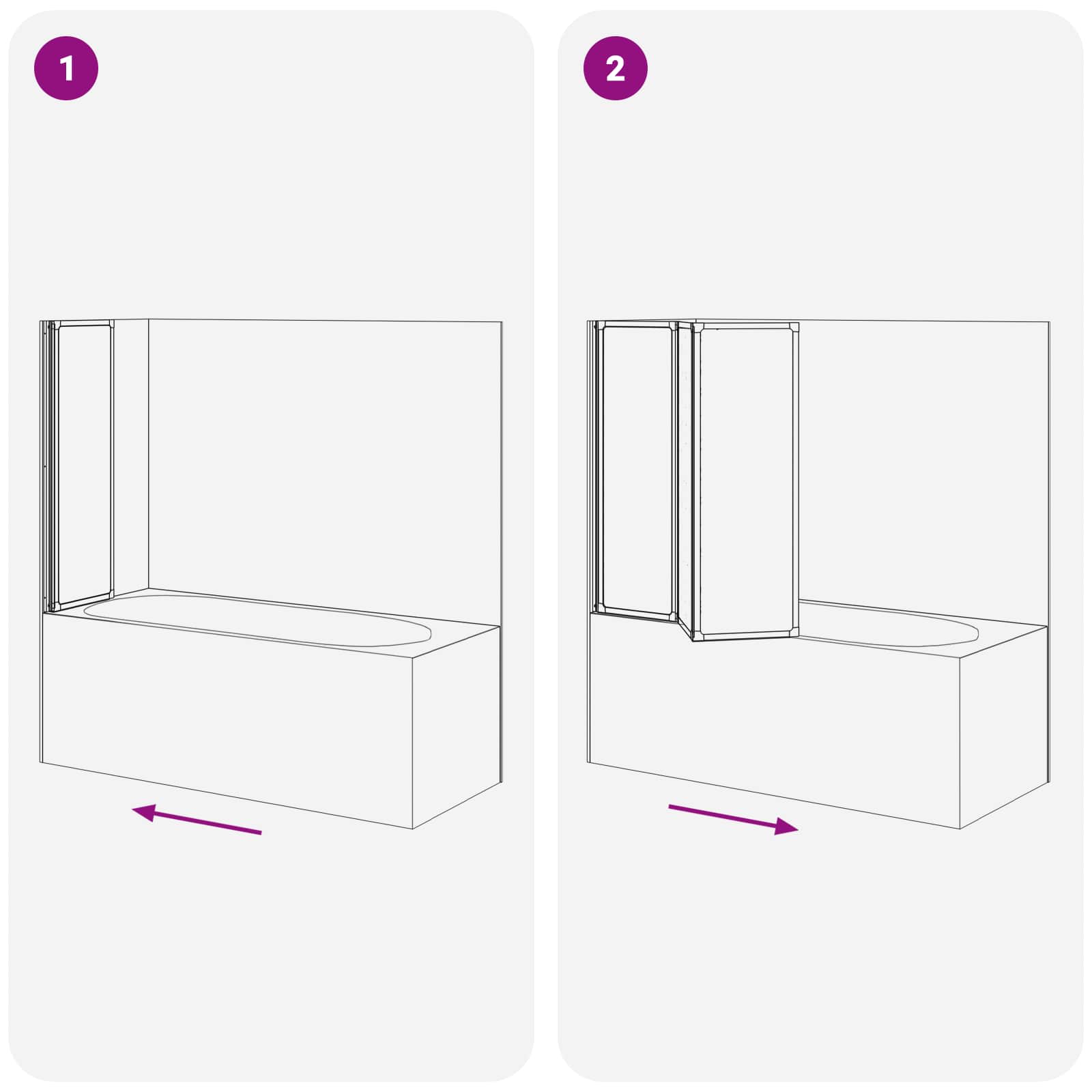 Duschwand Schwarz 120 x 2 x 117 cm Aluminium und PP – Bild 11