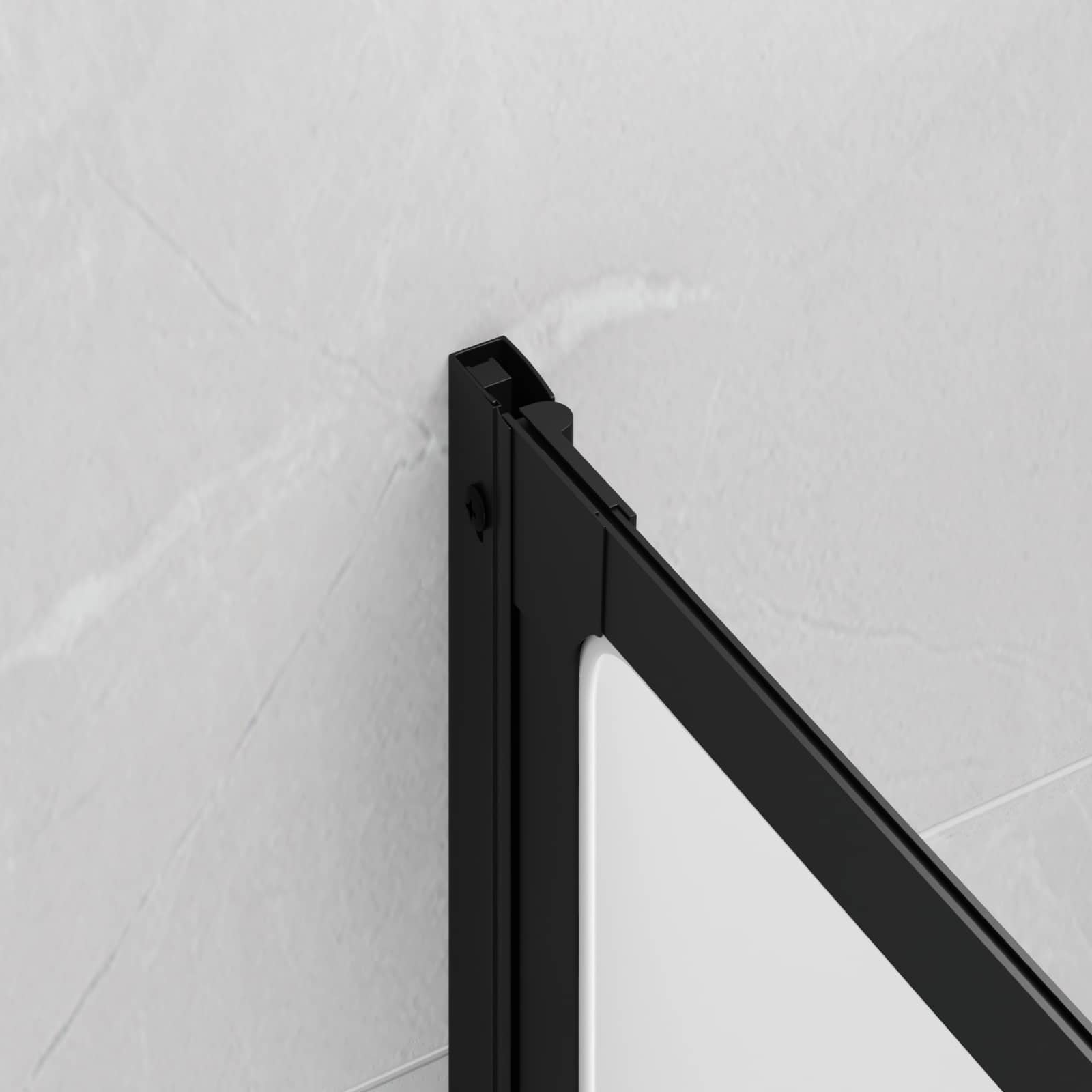 Duschwand Schwarz 132 x 2 x 140 cm Aluminium und PP – Bild 4