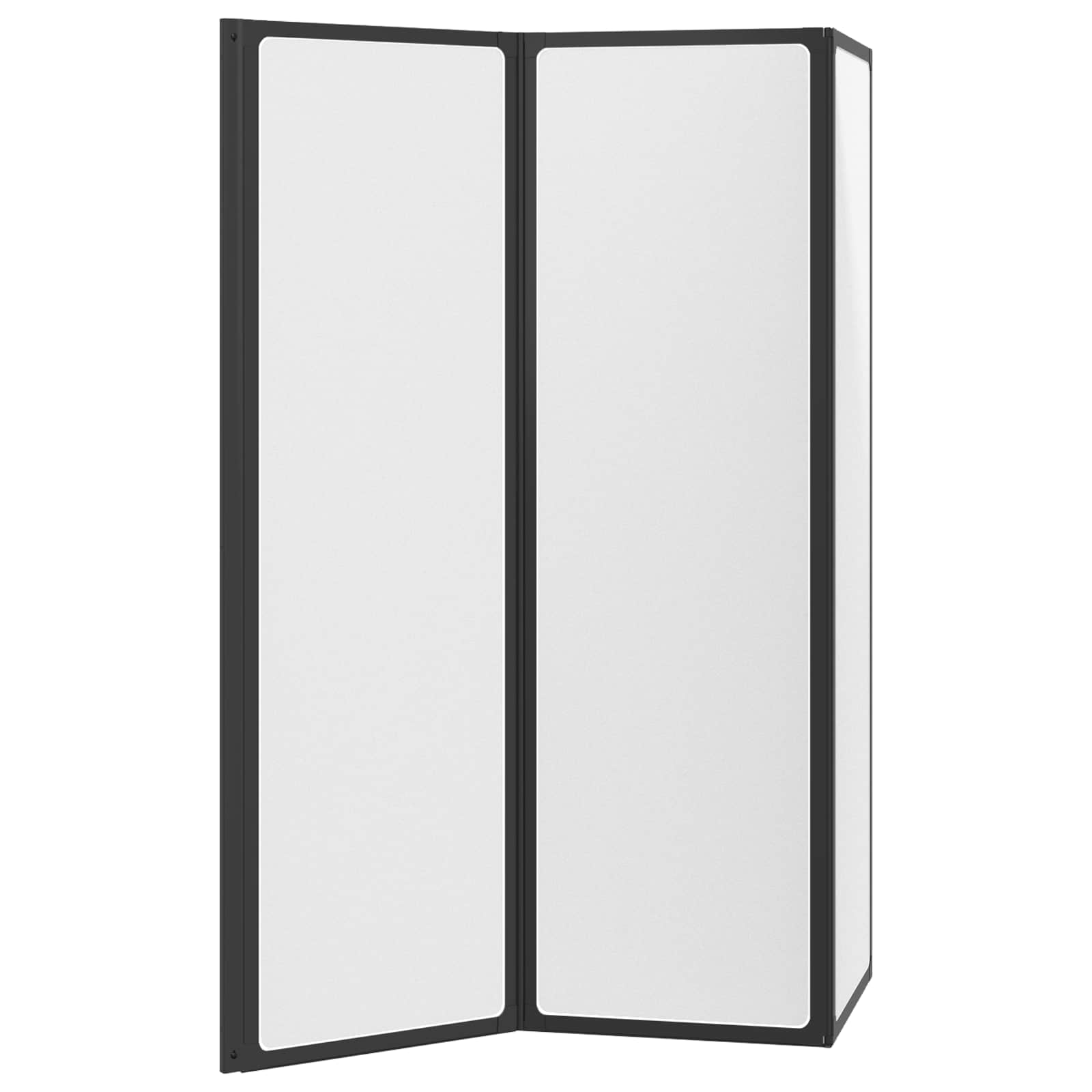 Duschwand Schwarz 132 x 2 x 140 cm Aluminium und PP – Bild 5