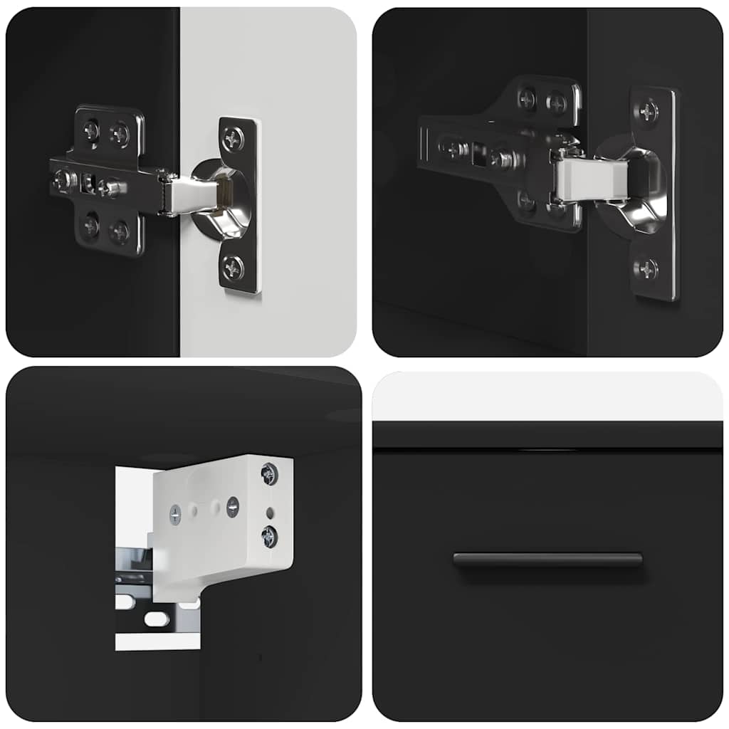 Badezimmermöbel-Set 2 stk. Schwarz 76,5 x 35 x 64 cm – Bild 8