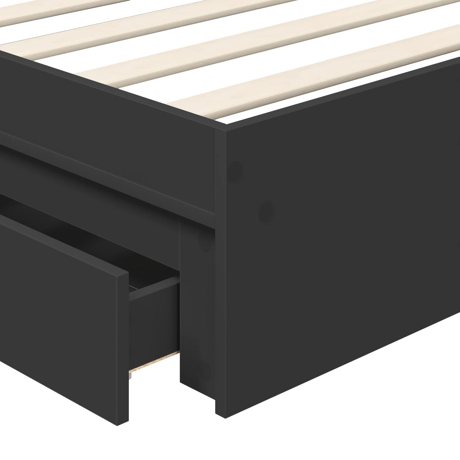 Aufbewahrungsbett Verstellbar Schwarz 90 x 190 cm Holzwerkstoff – Bild 11