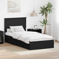 Aufbewahrungsbett Verstellbar Schwarz 90 x 190 cm Holzwerkstoff