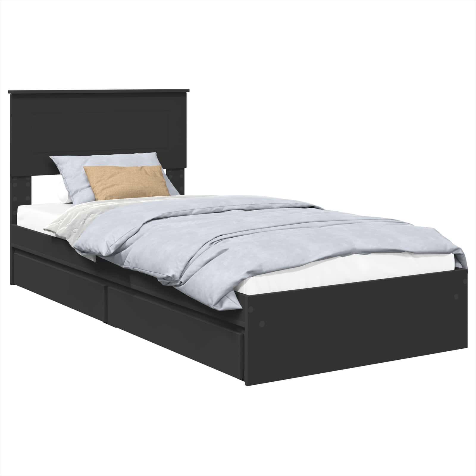 Aufbewahrungsbett Verstellbar Schwarz 90 x 190 cm Holzwerkstoff – Bild 2