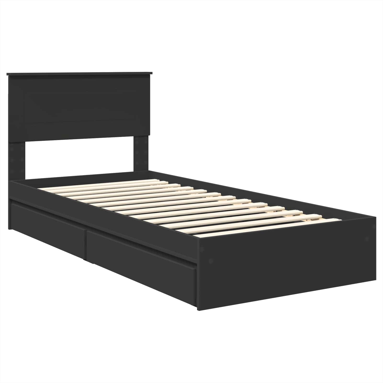 Aufbewahrungsbett Verstellbar Schwarz 90 x 190 cm Holzwerkstoff – Bild 4