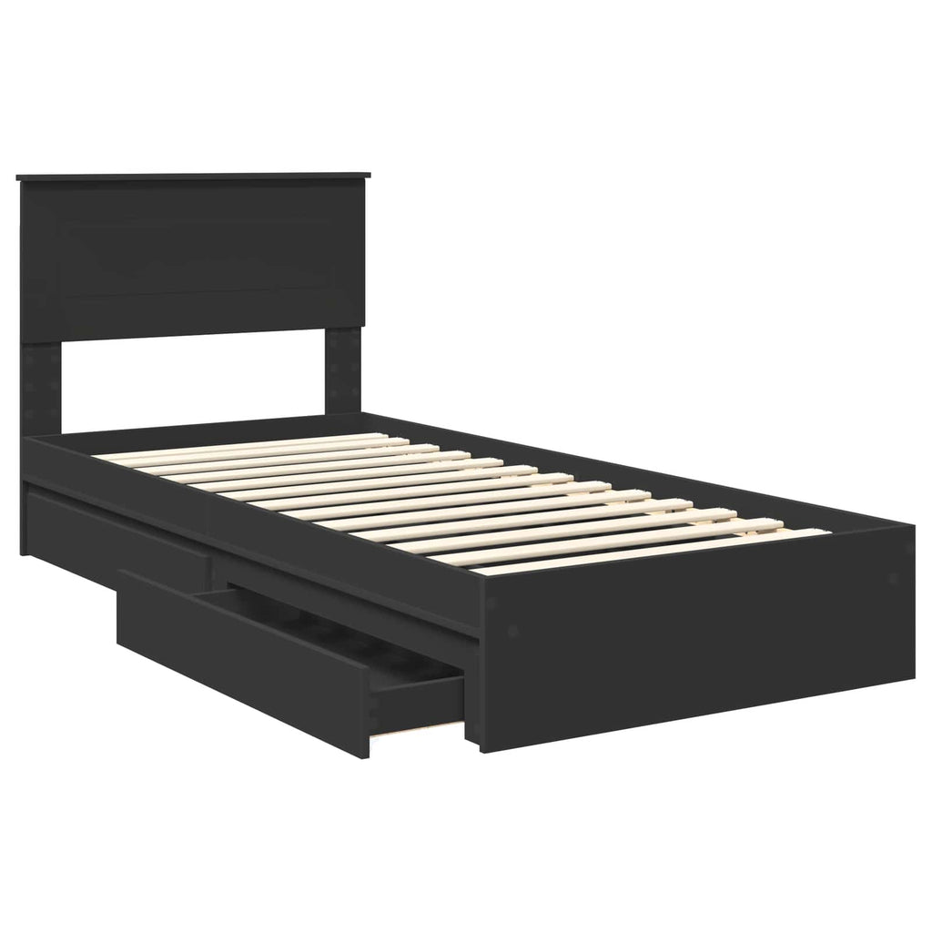 Aufbewahrungsbett Verstellbar Schwarz 90 x 190 cm Holzwerkstoff – Bild 5