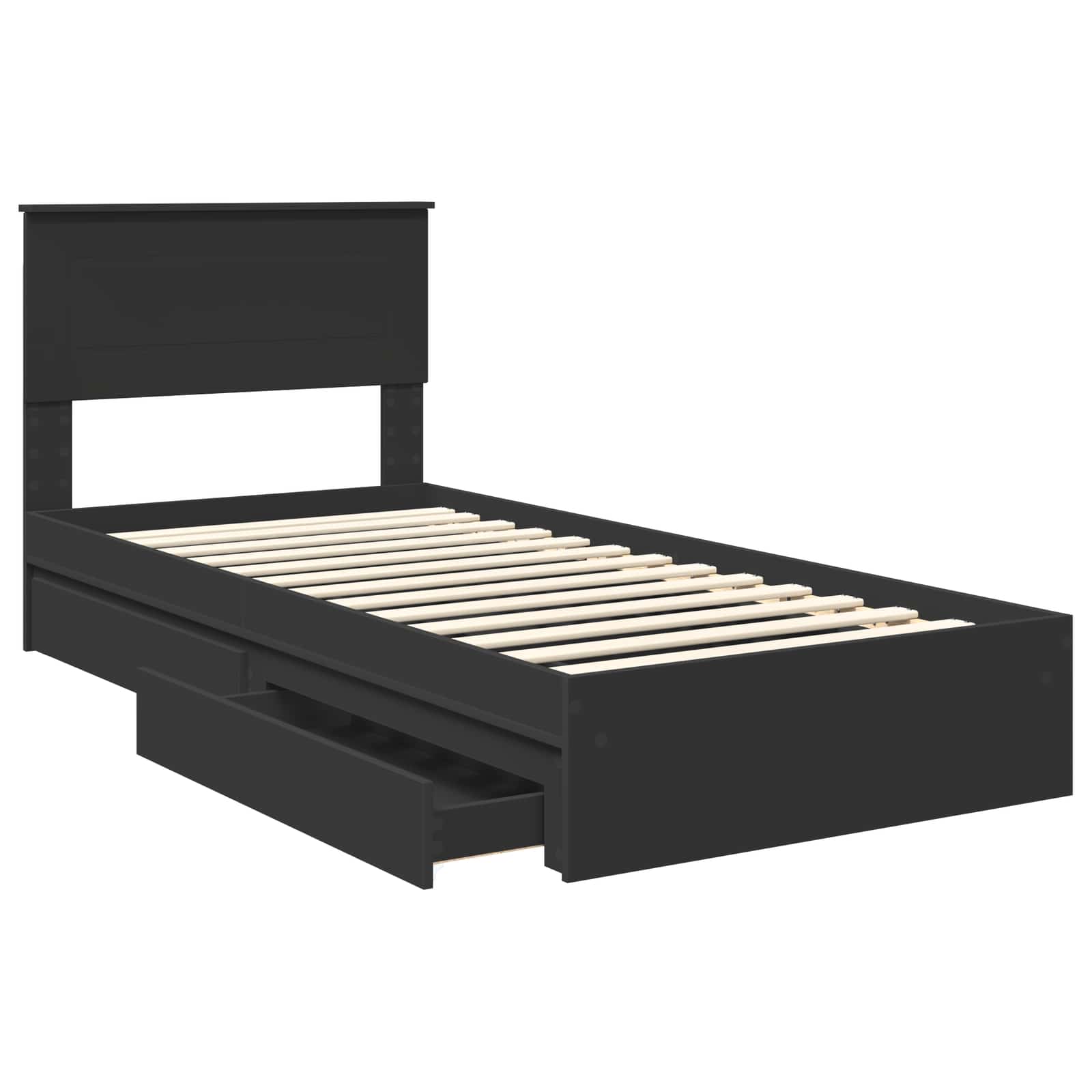 Aufbewahrungsbett Verstellbar Schwarz 90 x 190 cm Holzwerkstoff – Bild 5