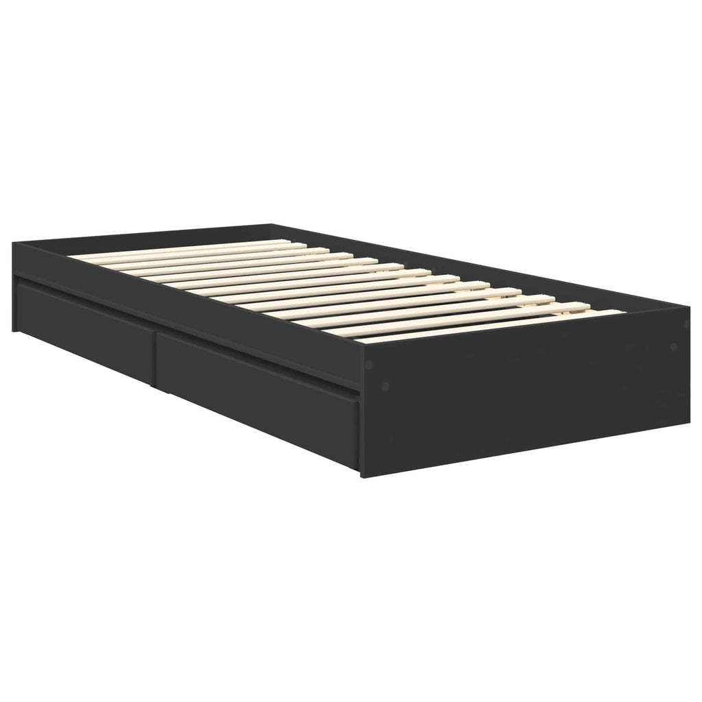 Aufbewahrungsbett Verstellbar Schwarz 90 x 190 cm Holzwerkstoff – Bild 6