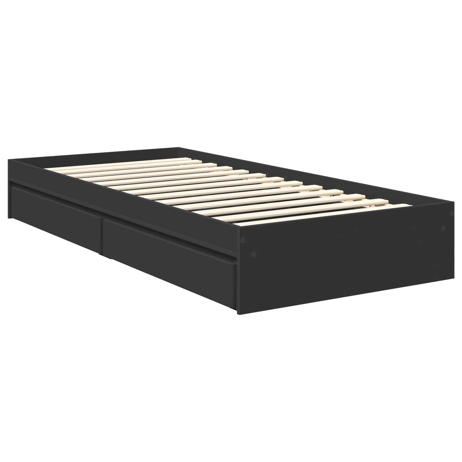 Aufbewahrungsbett Verstellbar Schwarz 90 x 190 cm Holzwerkstoff – Bild 6