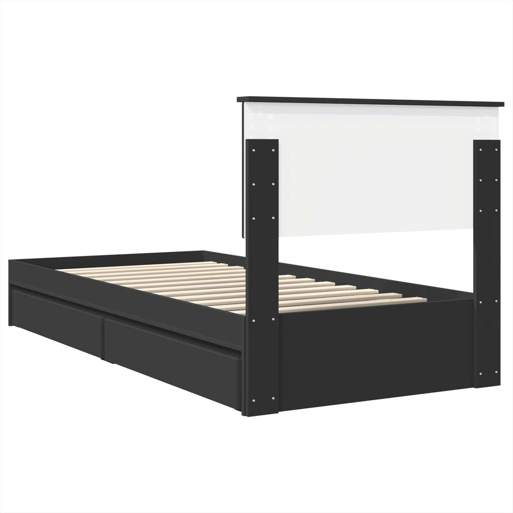 Aufbewahrungsbett Verstellbar Schwarz 90 x 190 cm Holzwerkstoff – Bild 10