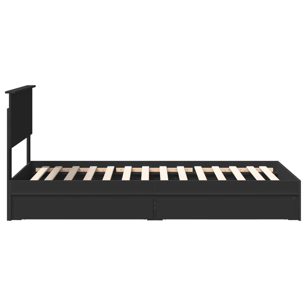 Aufbewahrungsbett Verstellbar Schwarz 90 x 190 cm Holzwerkstoff – Bild 9