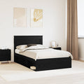 Bettrahmen Schwarz 120 x 190 cm Massives Kiefernholz