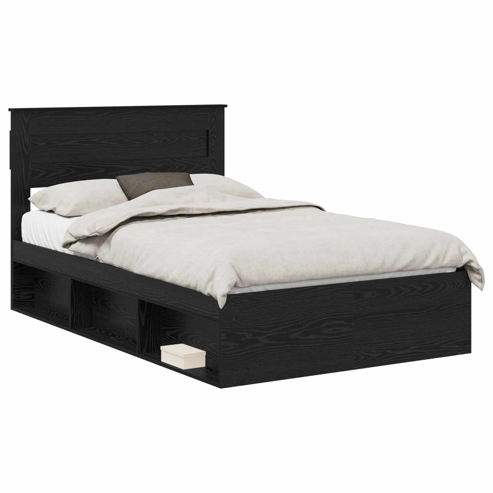 Bettrahmen Schwarz 120 x 190 cm Massives Kiefernholz – Bild 2