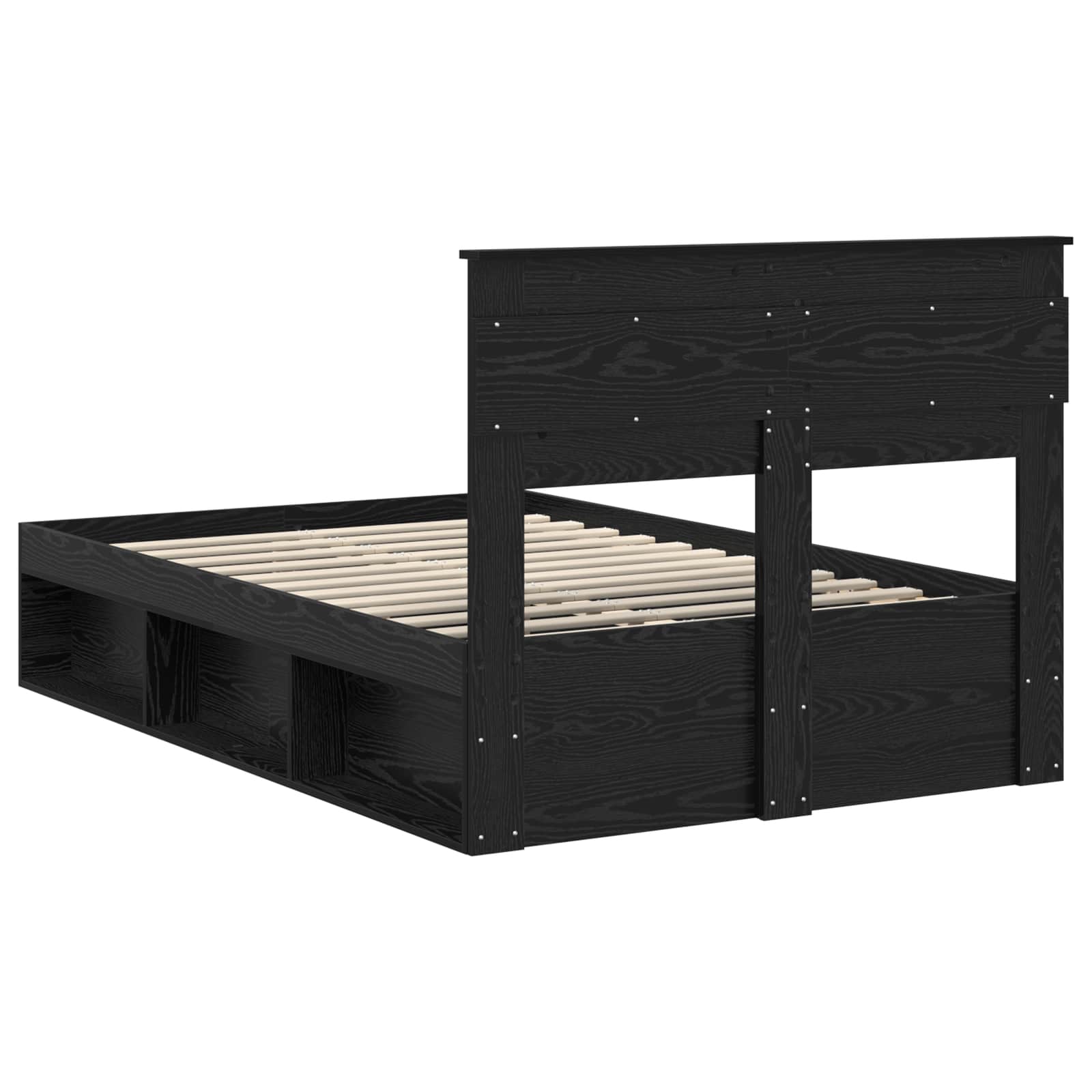 Bettrahmen Schwarz 120 x 190 cm Massives Kiefernholz – Bild 9