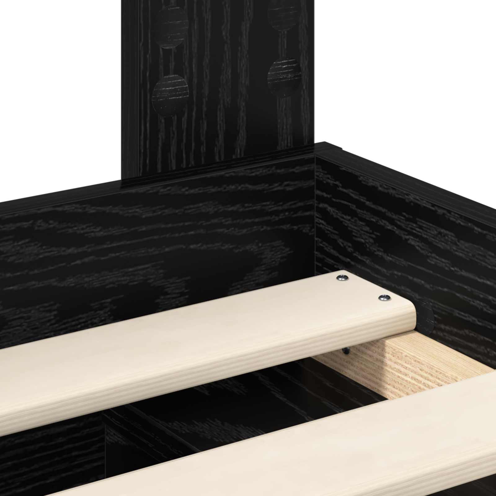 Bettrahmen Schwarz 120 x 190 cm Massives Kiefernholz – Bild 10