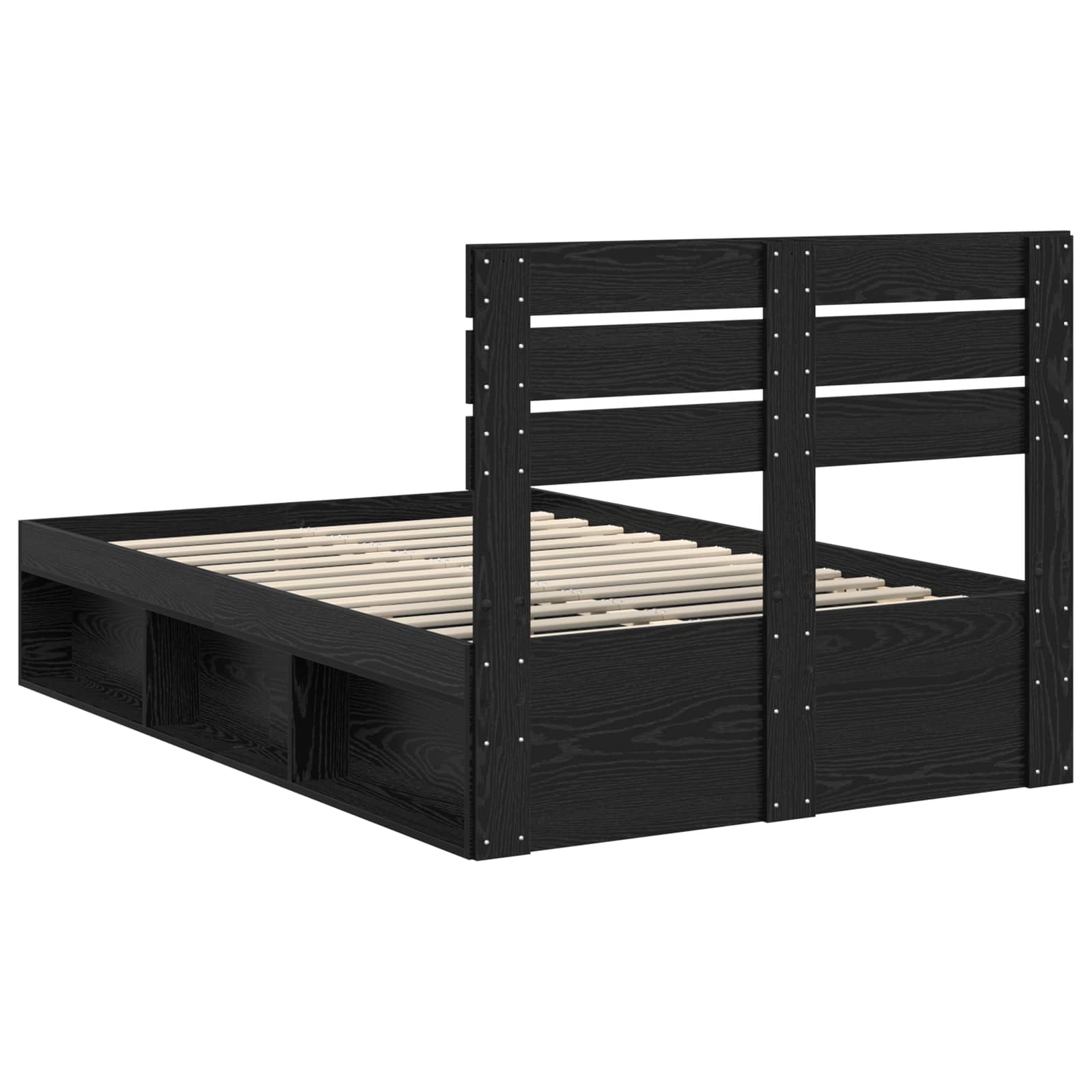 Bettrahmen Schwarz 120 x 190 cm Massives Kiefernholz – Bild 9