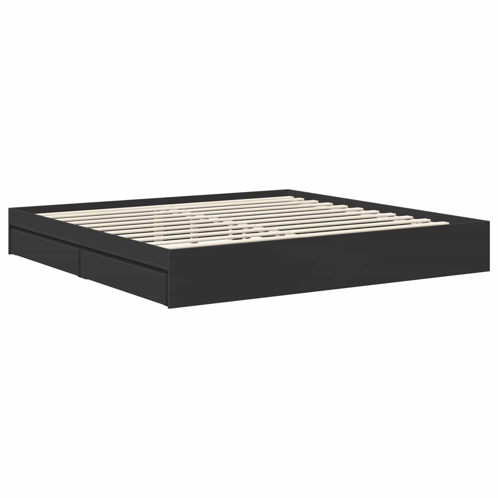 Aufbewahrungsbett Schwarz 200 x 200 cm Holzwerkstoff – Bild 6