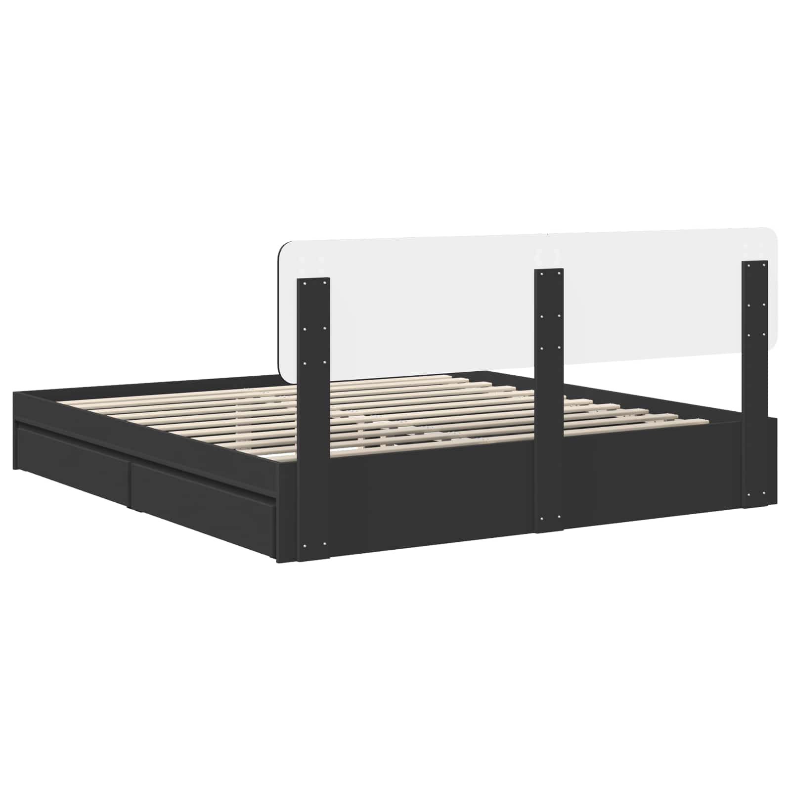 Aufbewahrungsbett Schwarz 200 x 200 cm Holzwerkstoff – Bild 10
