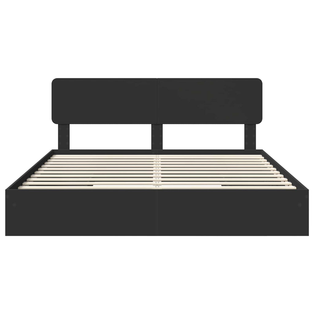Aufbewahrungsbett Schwarz 200 x 200 cm Holzwerkstoff – Bild 8