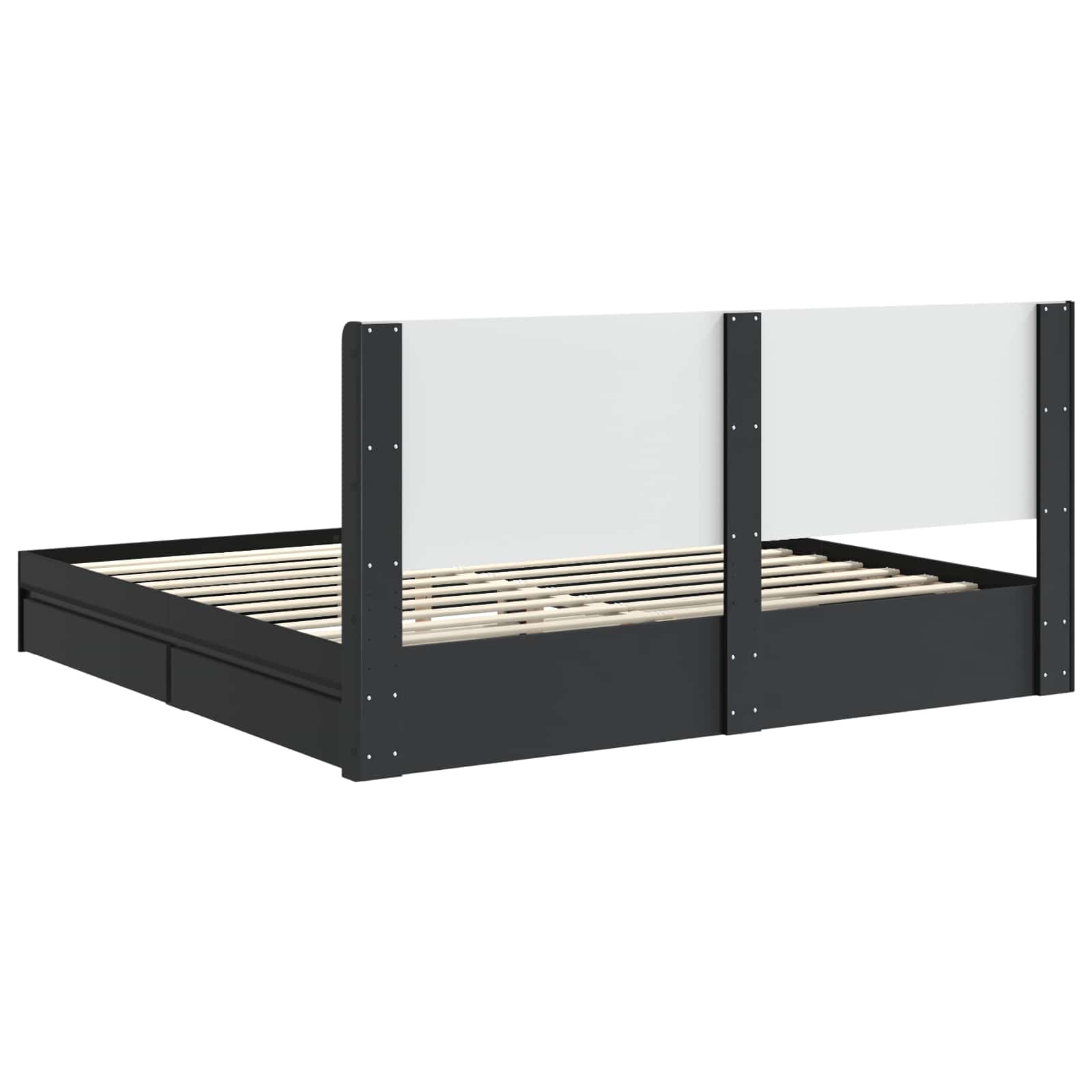 Bettgestell mit Stauraum und Kopfteil Schwarz 200 x 200 cm – Bild 7