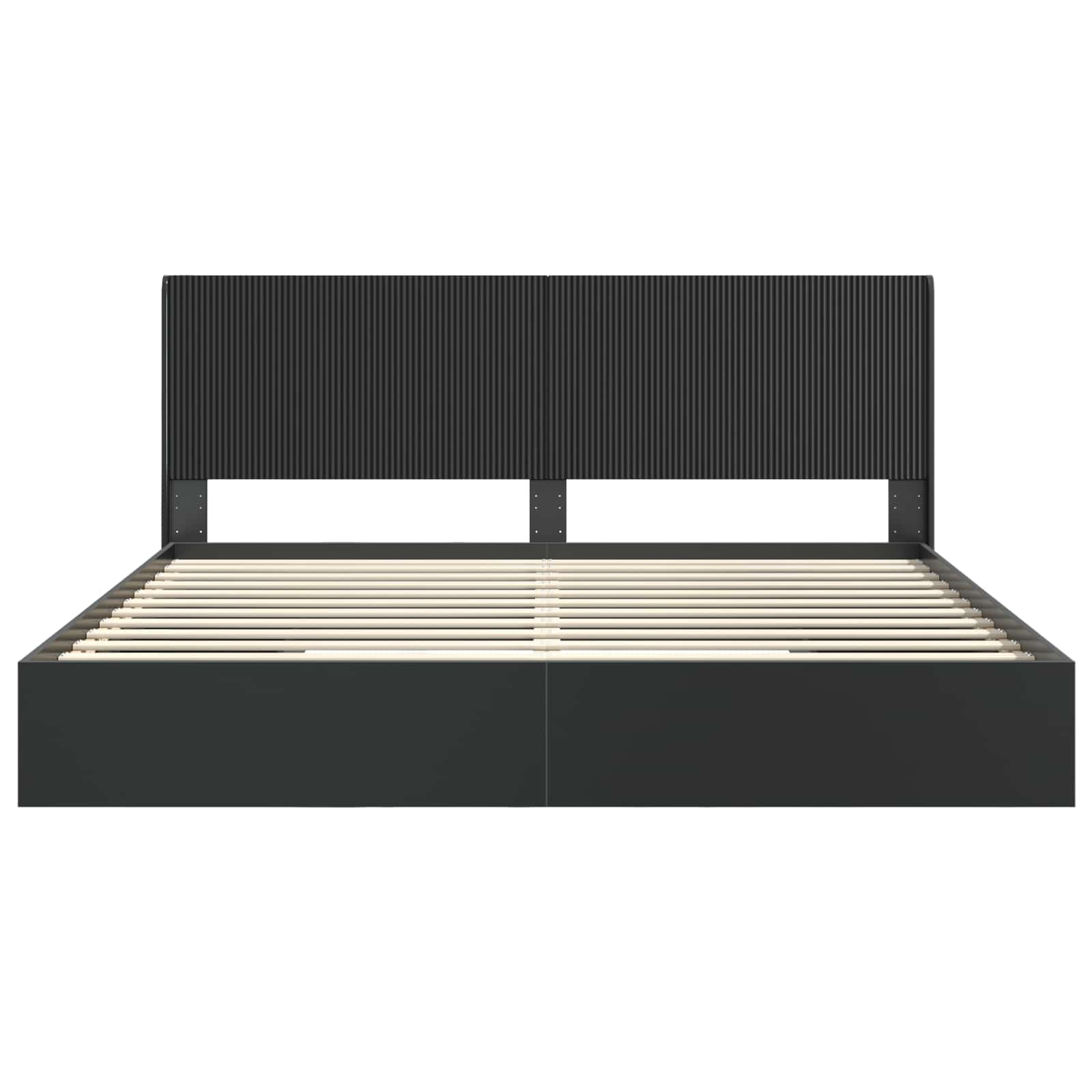 Bettgestell mit Stauraum und Kopfteil Schwarz 200 x 200 cm – Bild 5