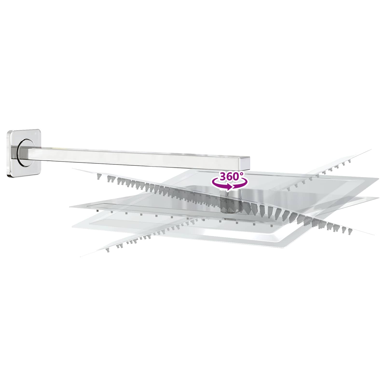 Verborgenes Duschsystem (Quadrat) Silber Edelstahl 201 – Bild 5