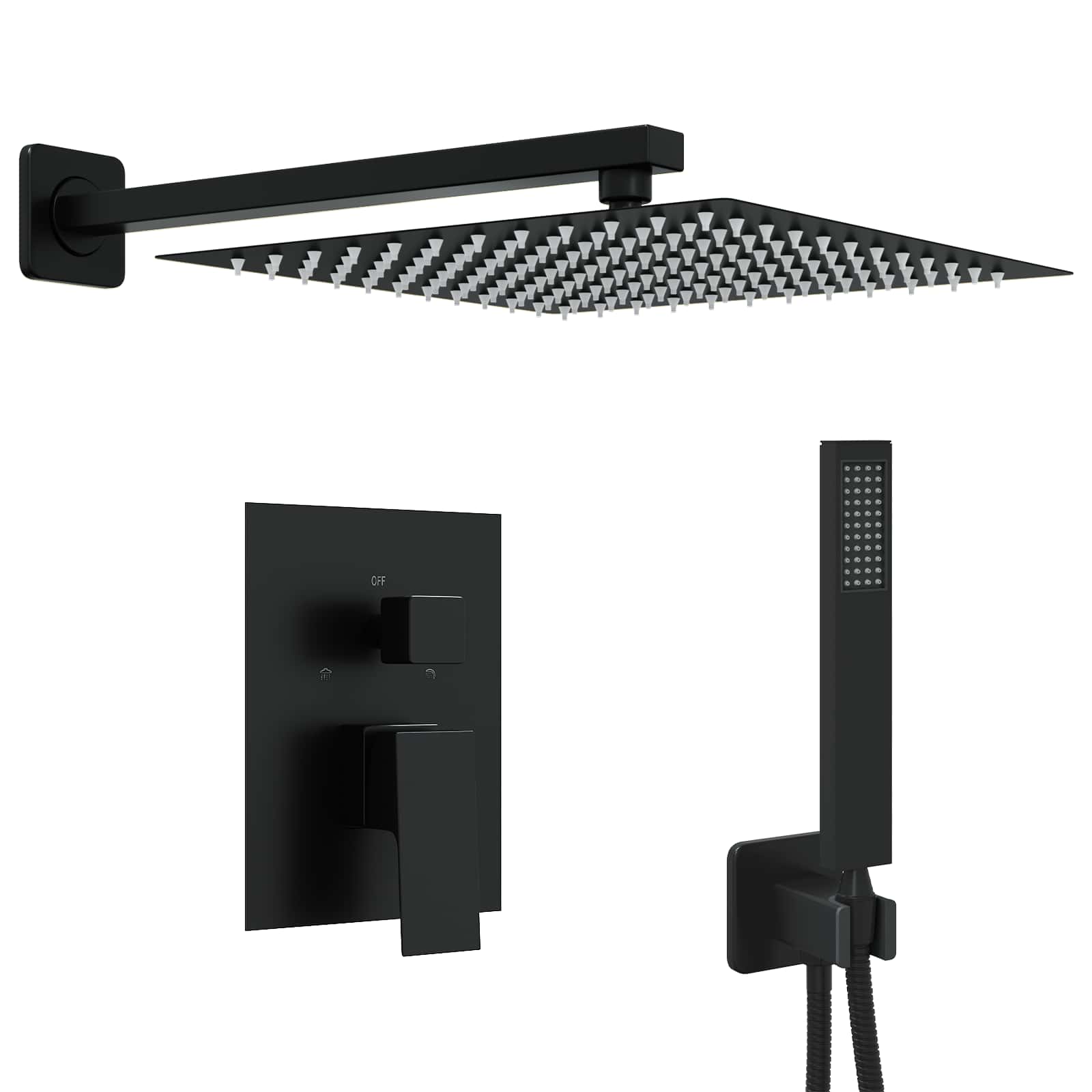 Verborgenes Duschsystem (Quadrat) Schwarz Edelstahl 201 – Bild 2