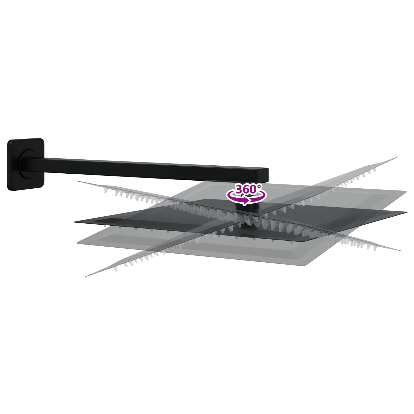 Verborgenes Duschsystem (Quadrat) Schwarz Edelstahl 201 – Bild 5