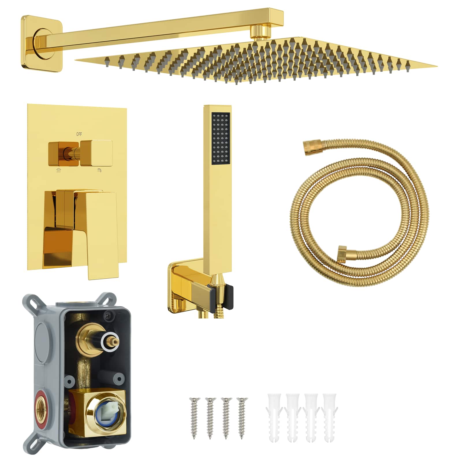 Verborgenes Duschsystem (Quadrat) Gold Edelstahl 201 – Bild 3