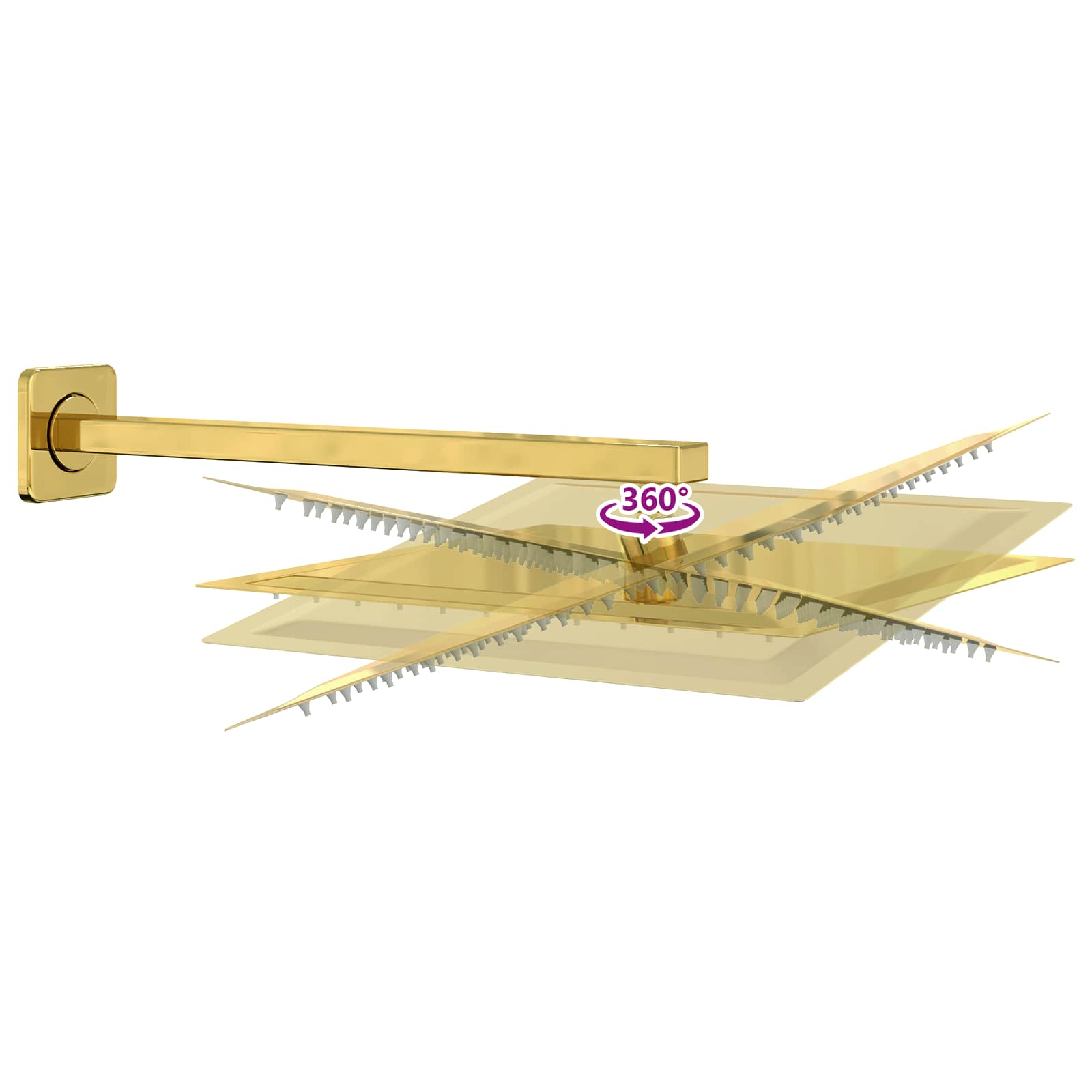 Verborgenes Duschsystem (Quadrat) Gold Edelstahl 201 – Bild 5