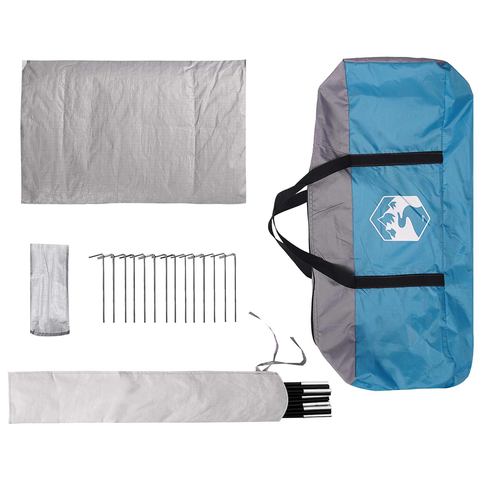 Hütten-Zelt mit Dach Blau 210 x 210 x 138 cm Polyester – Bild 9