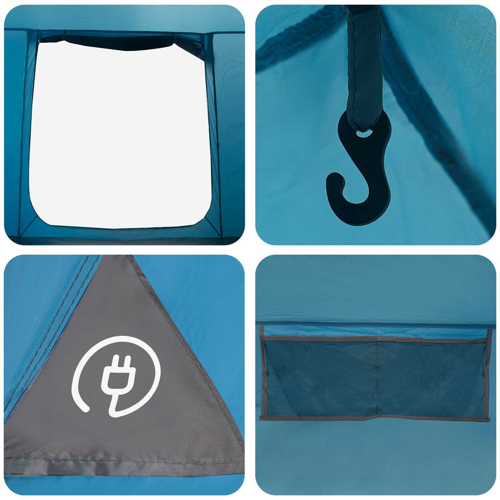 Hütten-Zelt mit Dach Blau 210 x 210 x 138 cm Polyester – Bild 10