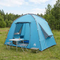 Hütten-Zelt mit Dach Blau 210 x 210 x 138 cm Polyester